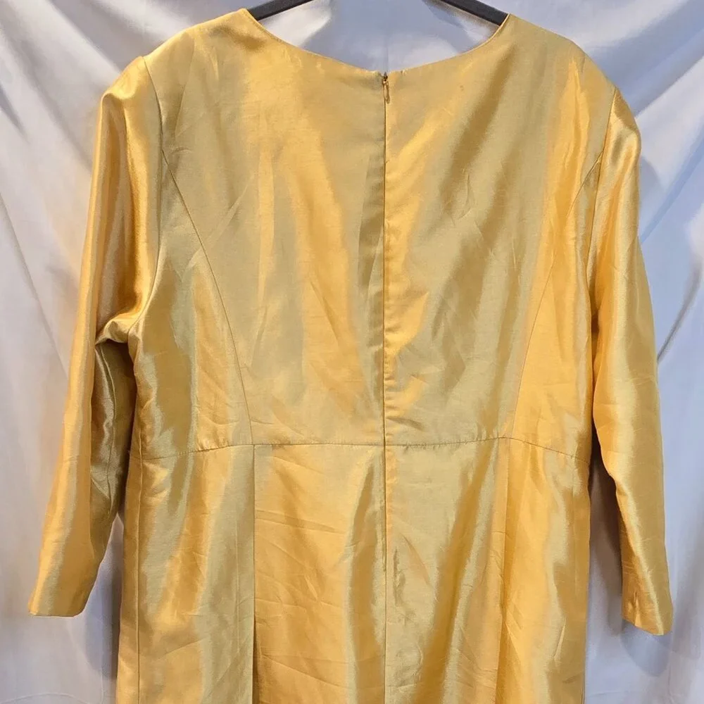 Vintage Mystique Collection By Ben Marc Dress Gold Size 20 Gems Church Dress - Picture 6 of 8